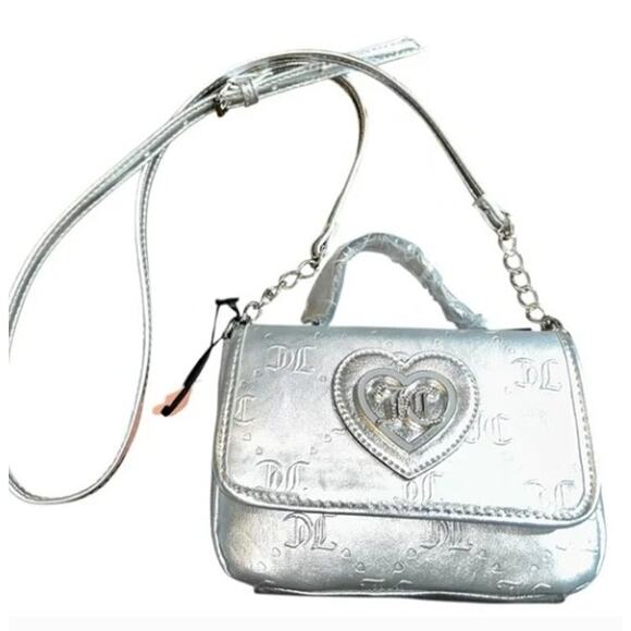 NEW Juicy Couture Silver Only You N Me 2 in 1 Bag - Picture 1 of 6